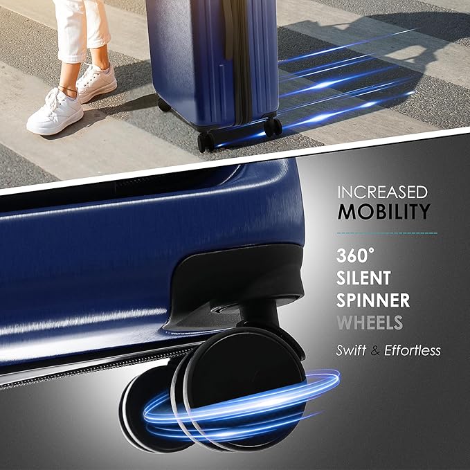 Hard Shell Luggage Sets with Spinner Wheels 4 Piece, Expandable Large Suitcases - Image 6