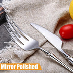 24-Piece Silverware Set for 6, Modern 18/10 Stainless Steel Flatware Set - Image 4