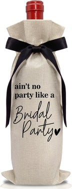 RYIGYWE Cute Bow Ribbon Engagement Gift Wine Bag - 1 PCS Bride to Be Gifts for Bridesmaids Bride and Groom Couples Her Him Will You Be My Bridesmaid for Getting Married Engagement Bridal Shower - A60