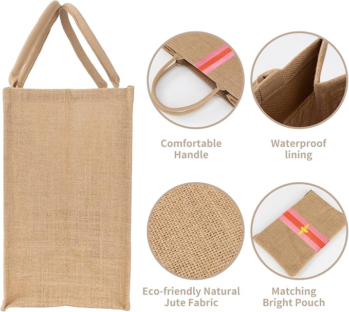Large Beach Bag Jute Woven Tote - Image 5