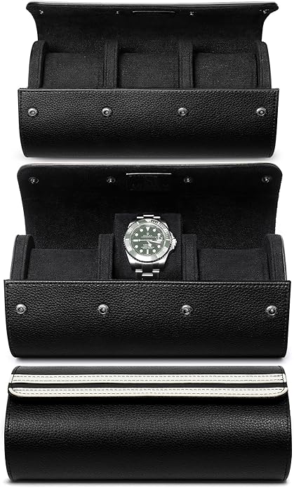 MOZSLY Watch Roll Travel Case 3 Slots Portable Box - Image 5