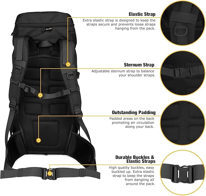 Mardingtop 50L Hiking Backpack, Backpacking Backpack - Image 6