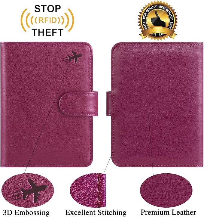 Passport Holder Cover Wallet RFID Blocking Leather Card Case Travel Accessories - Image 4