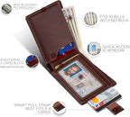 SERMAN BRANDS RFID Blocking Slim Bifold Genuine Leather Thin Minimalist Front - Image 3