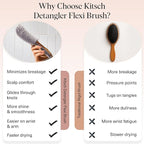 Kitsch Hair Brush Detangler – Flexi Flow Hair Brush for Women, Men & Kids | Detangling Brushes for Curly Hair with Bendable Frame, Bounce Curl Defining Brush for Wet or Dry Strands - Soft Violet