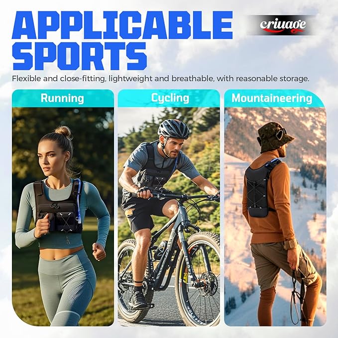 USA Original Patent Running Hydration Vest Backpack, Lightweight Chest Pack - Image 7