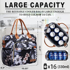Hibiscus Lunch Box for Women Adult Insulated Lunch Bag Ladies Lunch Tote Bag - Image 3