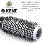 Kent KS30 Nylon Radial Salon Hair Brush With Heat Reflecting Core (33mm Diameter) - For Styling, Straight Blow-Dry, and Easy Curling