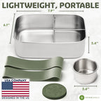 Everusely - Bento Box - Sage, 47oz / 1.4 L - Stainless Steel Lunch Box - 3 - Image 2