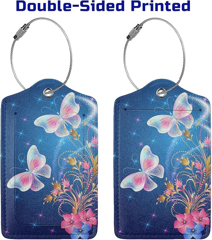 2 Pcs Beautiful Blue Luggage Tags - Image 4