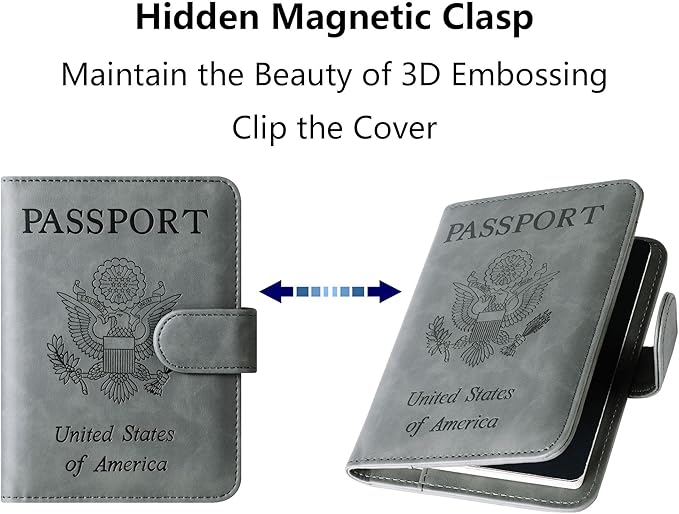 Passport Holder Cover Wallet Travel Essentials Leather Rfid Blocking Case - Image 5
