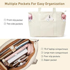 Tote Bag for Women with Zipper, Travel Tote Bags with Compartments Large - Image 8