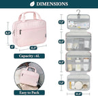 PAVILIA Hanging Toiletry Bag Travel Bag Women Men, Foldable Cosmetic Organizer - Image 2
