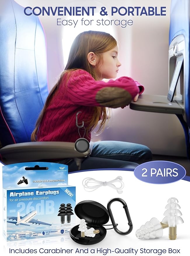 Ear Plugs for Airplane Pressure Relief, 2 Pairs Kids 6+, Adults/Small Canal - Image 6