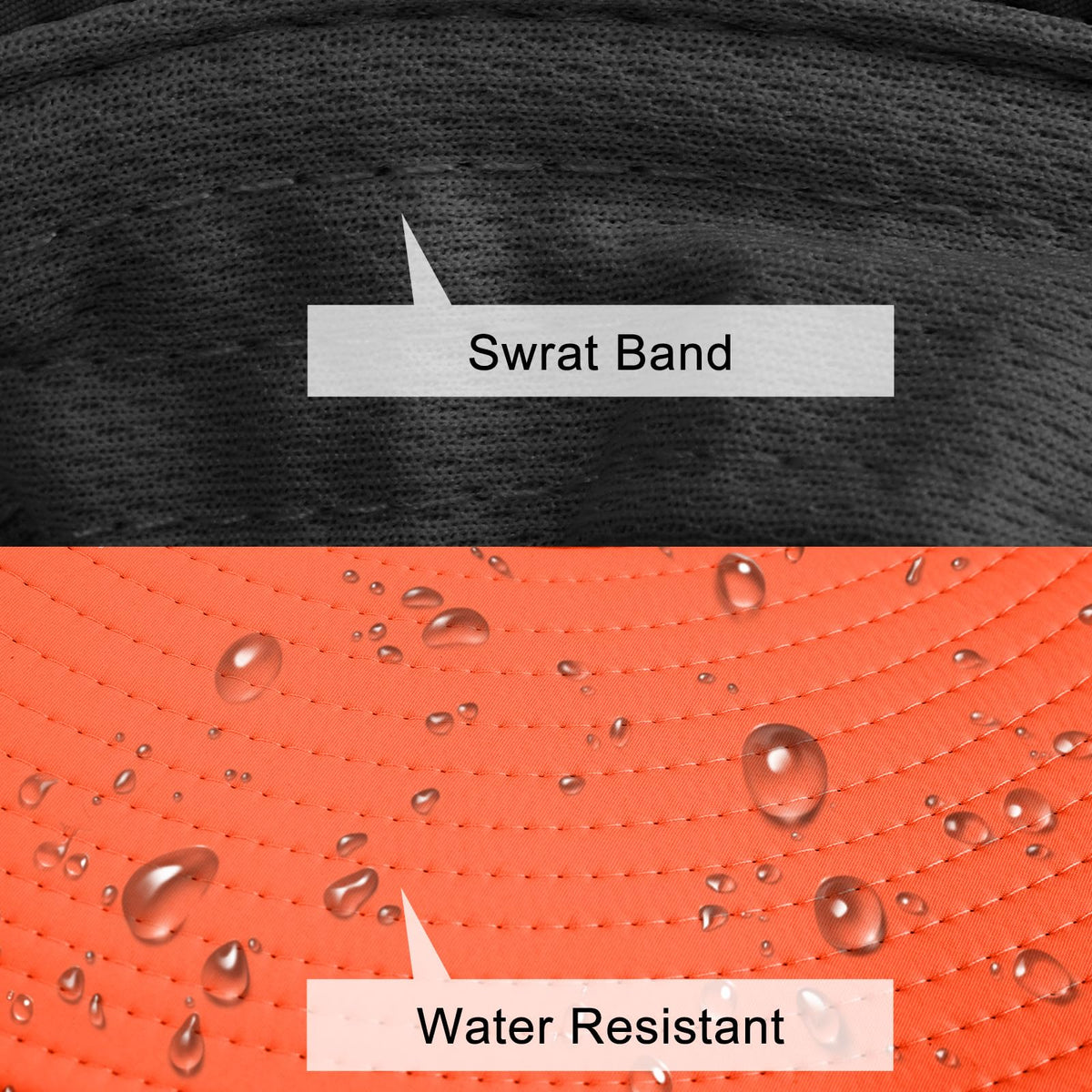 Sun Hats for Men Women UPF 50+ Breathable Wide Brim Summer Fishing (Orange)