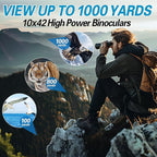 10x42 Binoculars for Adults High Powered Compact Binoculars - Image 3