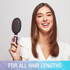 Conair Salon Results Hairbrush - Men and Women - Detangling Hair brush - ideal for curly or straight styles - features wire bristles and cushion Base - Pink/Black