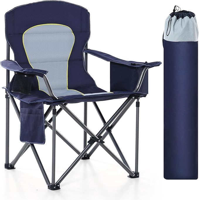 HIGH POINT SPORTS Oversized Camping Folding Chair, Heavy Duty Portable Outdoor by HIGHPOINTSPORTS
