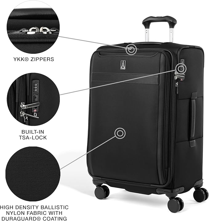 Travelpro VersaPack+ Lightweight Softside Expandable Checked Luggage, 8 Spinner - Image 4