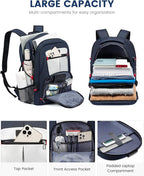 LOVEVOOK 17 inch Blue&White Travel Laptop Backpack - Image 2
