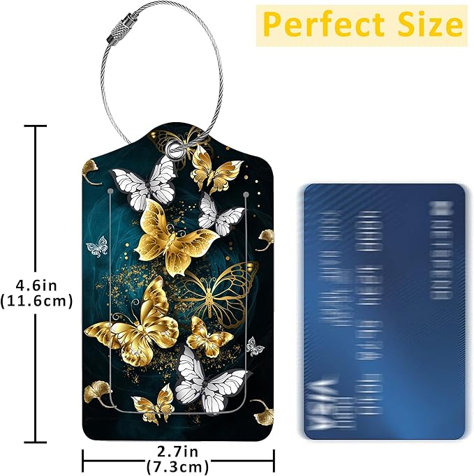 2 Pack Butterflies Luggage Tags - Image 2
