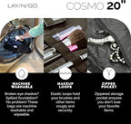Lay-n-Go Cosmo Drawstring Cosmetic & Makeup Bag Organizer - Portable Drawstring Makeup Bag w/Zipper Pocket, Makeup Loops & More - Durable, Machine Washable Toiletry Sack for Travel (20", Pink Camo)
