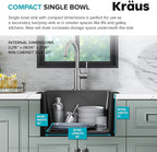 KRAUS Bellucci 18-inch Granite Workstation Drop In Top Mount Single Bowl - Image 6