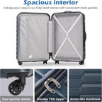 Coolife Luggage Suitcase Carry on Hardside PC+ABS Spinner TSA Lock Telescopic - Image 5