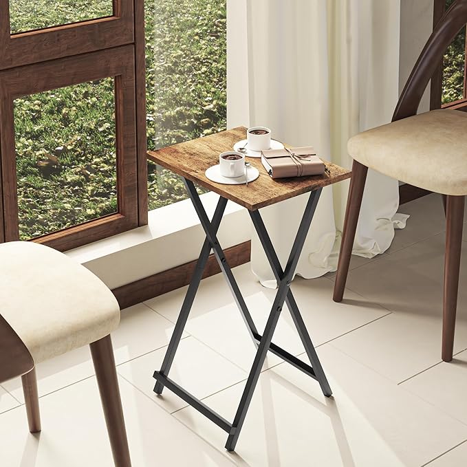 Foldable TV Trays, Small Folding Table, TV Trays Set of 2, TV Dinner Tray - Image 5