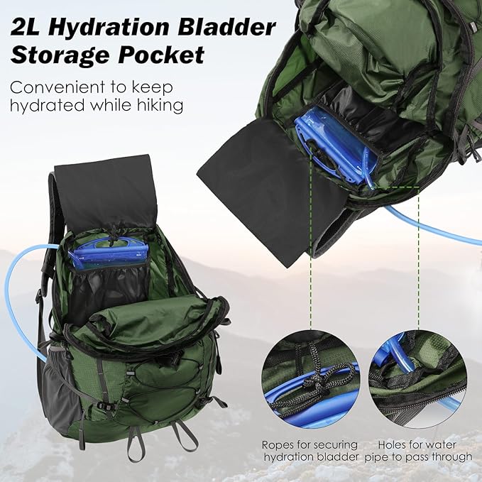 MoKo Hiking Backpack, 40L Large Capacity Camping Backpack - Image 5