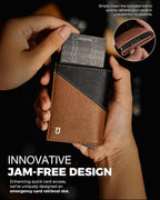 Jenoss Smart Wallet For Men: Full Grain Leather, Handcrafted, Slide Metal Pop - Image 5