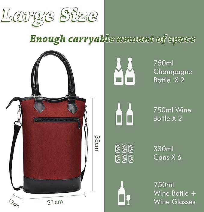 Tirrinia Insulated Wine Gift carrier Tote - Image 4