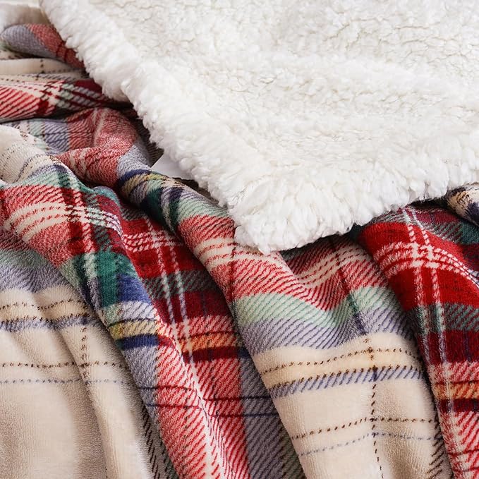 PU MEI Sherpa Fleece Throw Blanket 80" x 90" Reversible Plush Fluffy Large Big - Image 6