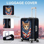 ANNA QUEEN Cute Patriotic Cat Luggage Cover, American Flag Suitcase Protector - Image 3
