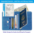 Passport Holder With Luggage Tag Travel Essentials Passport Cover Wallet RFID - Image 4