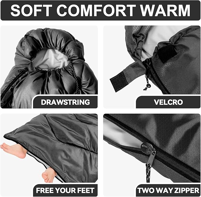 Sleeping Bags for Adults Cold Weather, Waterproof, Lightweight Camping Sleeping - Image 6
