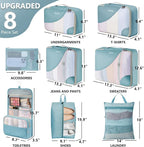 8 Set Packing Cubes for Travel, Gifts for Women Mom, Anti-Tearing Suitcase - Image 2