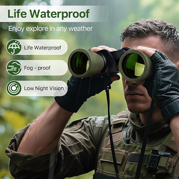 20x50 Hunting Binoculars for Adults High Powered - 28mm Large Eyepiece - Image 4