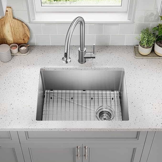 KRAUS Fairlane 25-inch Undermount Single Bowl 18-Gauge Stainless Steel Kitchen - Image 3