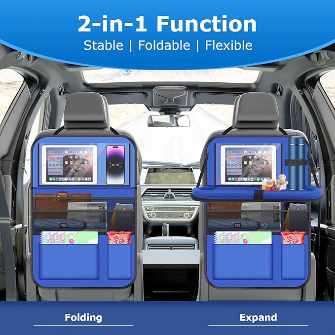 Car Backseat Organizer with tableTray & 9 Storage Pockets - Image 2