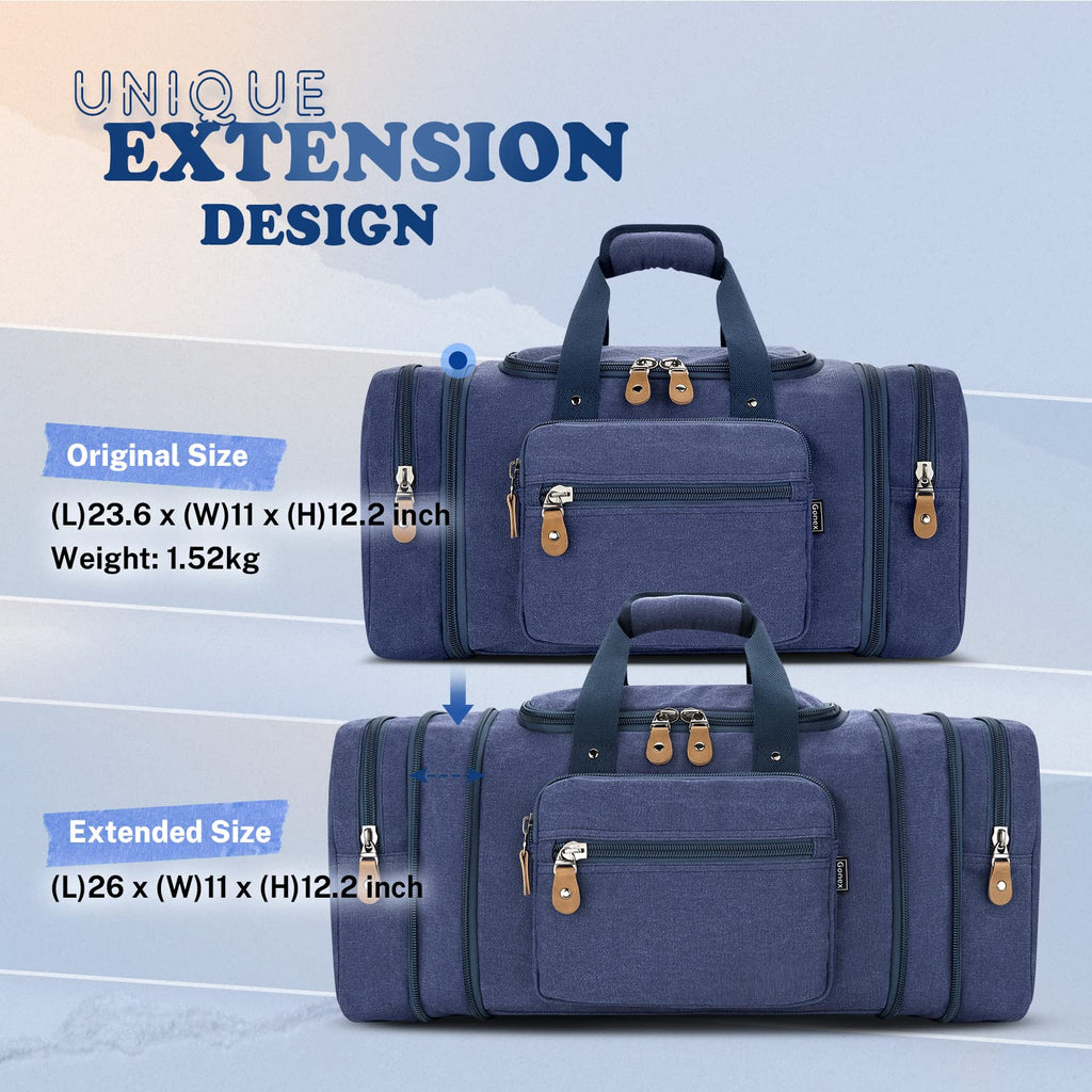 Canvas Duffle Bag (Blue / X-Large-60L (Without Shoe Compartment))