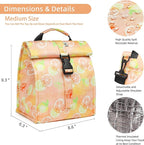 SUNNY BIRD Insulated Lunch Bag Rolltop Lunch Box Tote Bag - Image 4