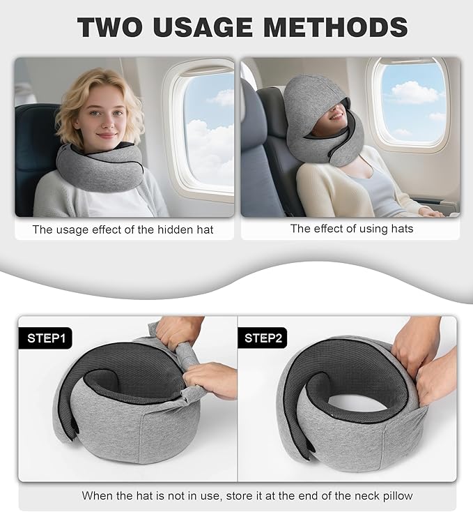 Airplane Travel Pillow, Memory Foam Travel Pillow, Suitable - Image 4