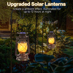 Solar Lanterns Outdoor Waterproof, 2 Pack Bronze Vintage Lanterns - Image 8