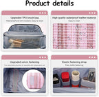 Travel Makeup Bag for Women: Large Capacity Open Flat Make up Bag Set of 3 - Image 4