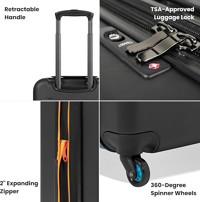 Sherpani Meridian, 22 Inch Carry On Luggage Airline Approved, Rolling Hardside - Image 2