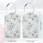 2Pcs Luggage Tag for Suitcase Sage Floral Green Leaves Cute Suitcase Tag - Image 2