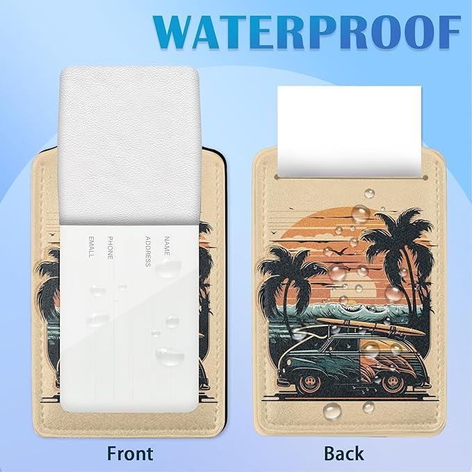 Car Palm Tree and Sunset On The Ocean 2 PCS Luggage Tags, Privacy Cover ID Label - Image 4