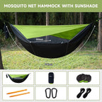 Camping Hammock with Mosquito Net and Sunshade, Backpacking Hammock with Ridge - Image 9