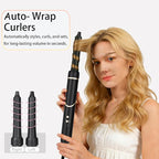 5-in-1 Hot Air Styler,Foldable Design 110,000 RPM High-Speed Hair Dryer Brush,Auto-Wrap Curlers for Curling,Straightening,Volumizing, Frizz-Free & No Heat Damage,Includes Travel Bag,Gift for Women